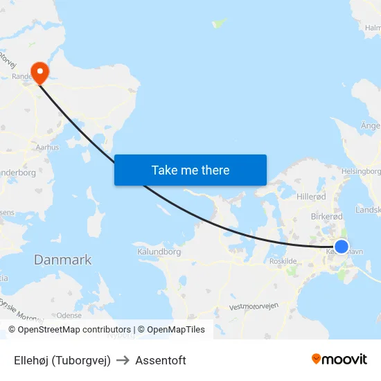 Ellehøj (Tuborgvej) to Assentoft map