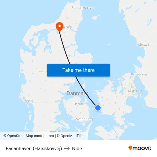 Fasanhaven (Halsskovvej) to Nibe map