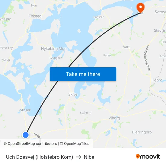 Uch Døesvej (Holstebro Kom) to Nibe map