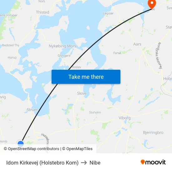 Idom Kirkevej (Holstebro Kom) to Nibe map