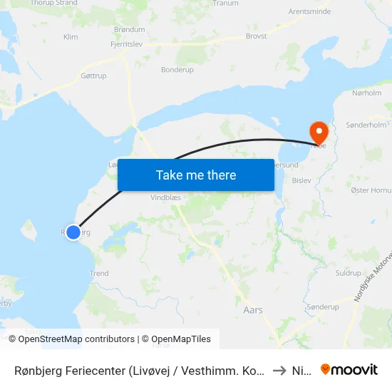 Rønbjerg Feriecenter (Livøvej / Vesthimm. Komm.) to Nibe map