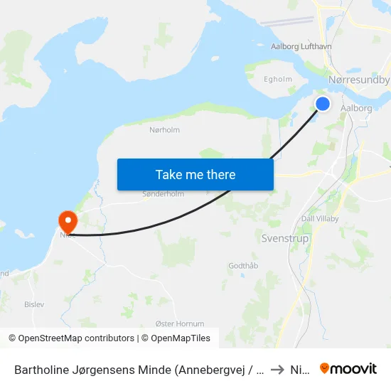 Bartholine Jørgensens Minde (Annebergvej / Aal to Nibe map