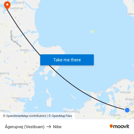 Ågerupvej (Vestbuen) to Nibe map