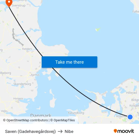 Saven (Gadehavegårdsvej) to Nibe map