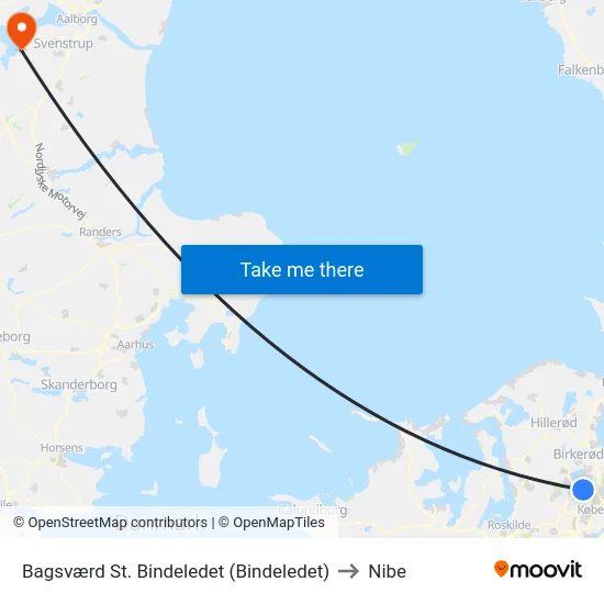 Bagsværd St. Bindeledet (Bindeledet) to Nibe map