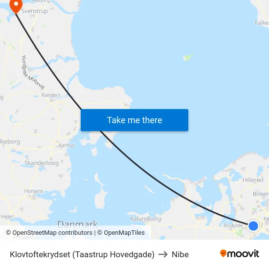 Klovtoftekrydset (Taastrup Hovedgade) to Nibe map