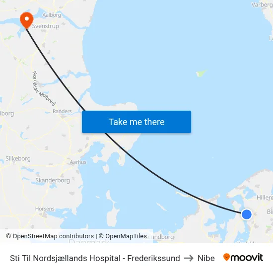 Sti Til Nordsjællands Hospital - Frederikssund to Nibe map