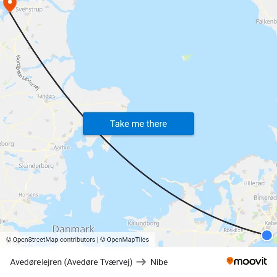 Avedørelejren (Avedøre Tværvej) to Nibe map