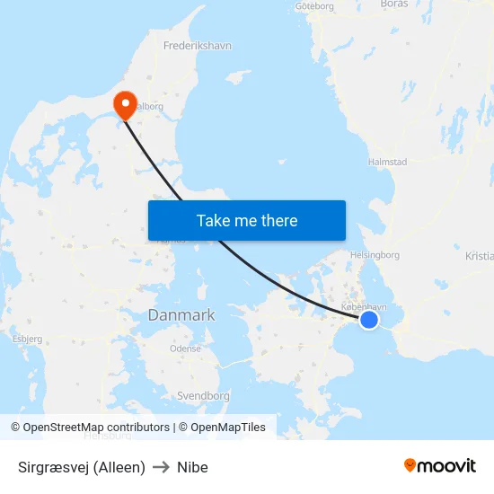 Sirgræsvej (Alleen) to Nibe map