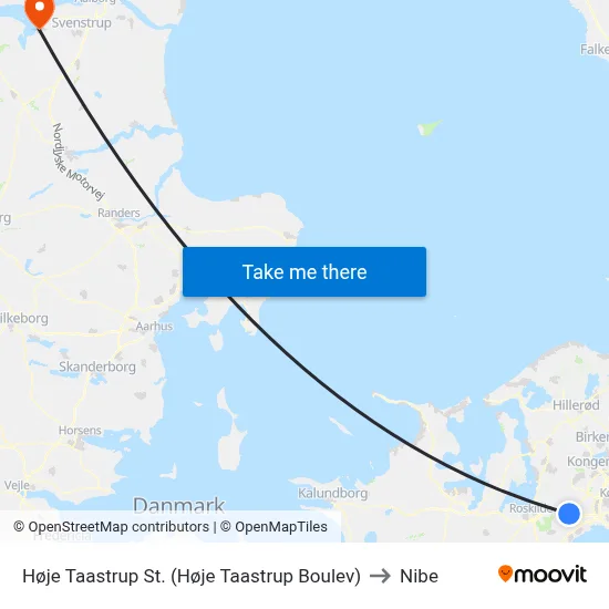 Høje Taastrup St. (Høje Taastrup Boulev) to Nibe map