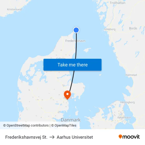 Frederikshavnsvej St. to Aarhus Universitet map