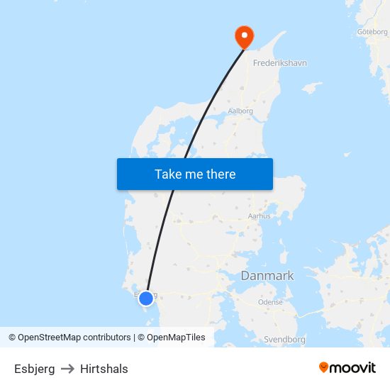 Esbjerg to Hirtshals Denmark with public transportation