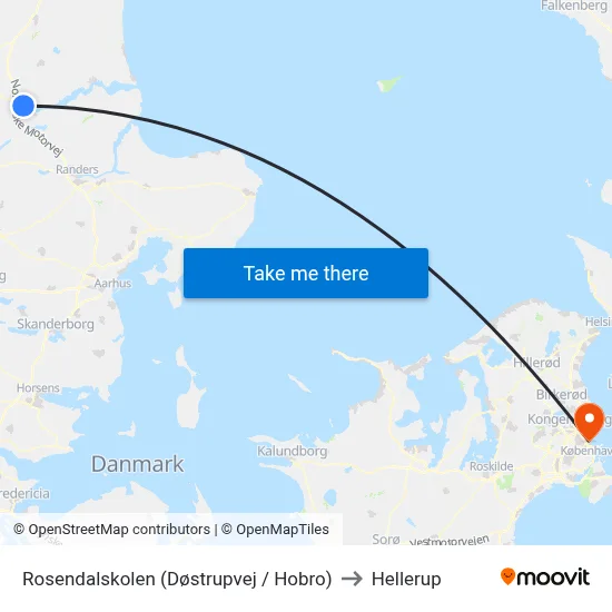 Rosendalskolen (Døstrupvej / Hobro) to Hellerup map