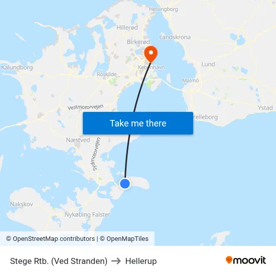 Stege Rtb. (Ved Stranden) to Hellerup map