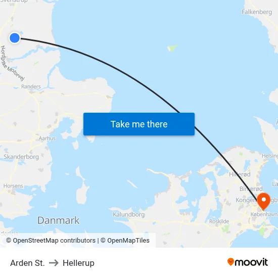 Arden St. to Hellerup map