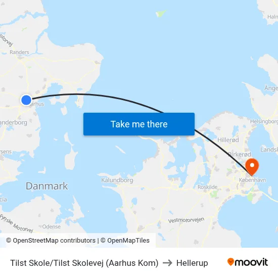 Tilst Skole/Tilst Skolevej (Aarhus Kom) to Hellerup map