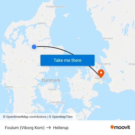 Foulum (Viborg Kom) to Hellerup map