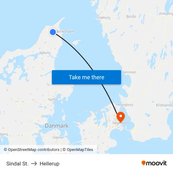Sindal St. to Hellerup map