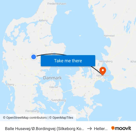 Balle Husevej/Ø.Bordingvej (Silkeborg Kom) to Hellerup map