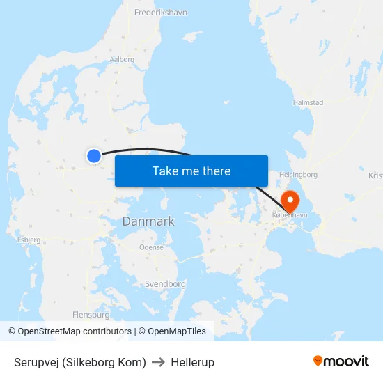Serupvej (Silkeborg Kom) to Hellerup map