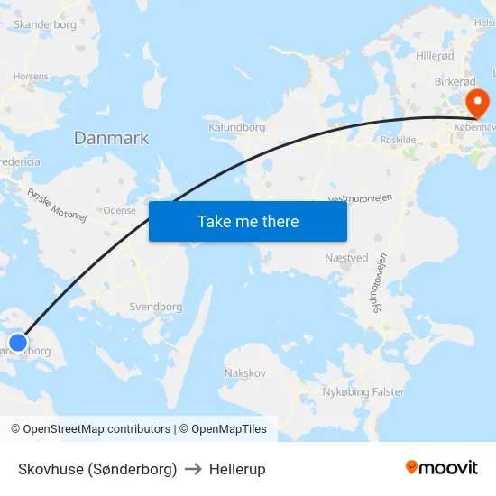 Skovhuse (Sønderborg) to Hellerup map