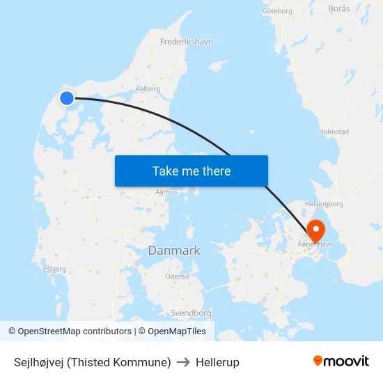 Sejlhøjvej (Thisted Kommune) to Hellerup map