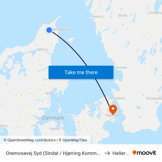 Oremosevej Syd (Sindal / Hjørring Kommune) to Hellerup map