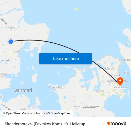Skanderborgvej (Favrskov Kom) to Hellerup map