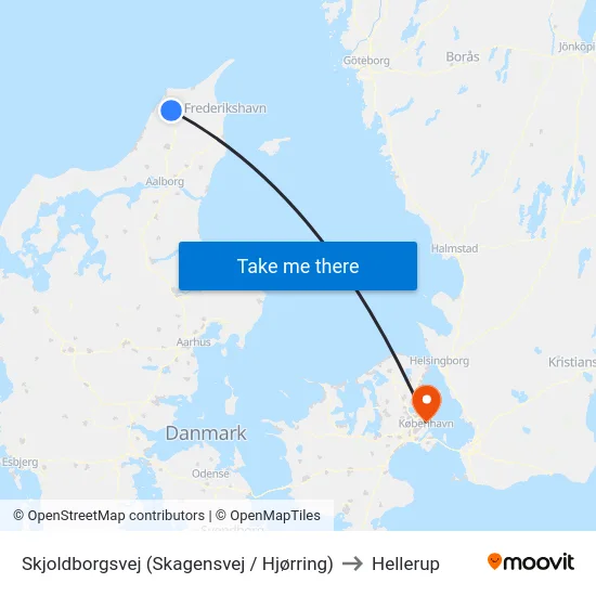 Skjoldborgsvej (Skagensvej / Hjørring) to Hellerup map