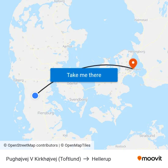 Pughøjvej V Kirkhøjvej (Toftlund) to Hellerup map