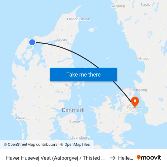 Havør Husevej Vest (Aalborgvej / Thisted Kommune) to Hellerup map