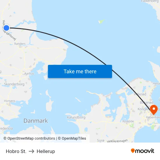 Hobro St. to Hellerup map