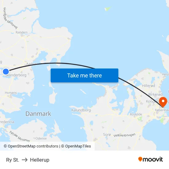 Ry St. to Hellerup map