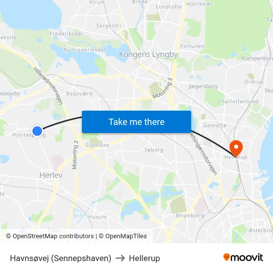 Havnsøvej (Sennepshaven) to Hellerup map