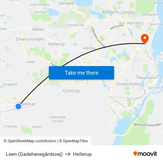 Leen (Gadehavegårdsvej) to Hellerup map