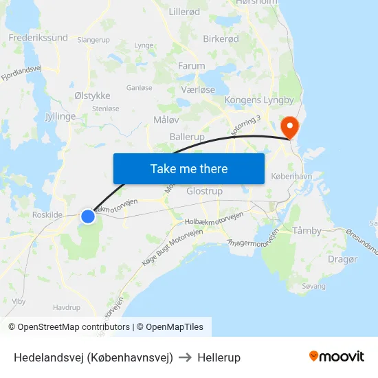 Hedelandsvej (Københavnsvej) to Hellerup map
