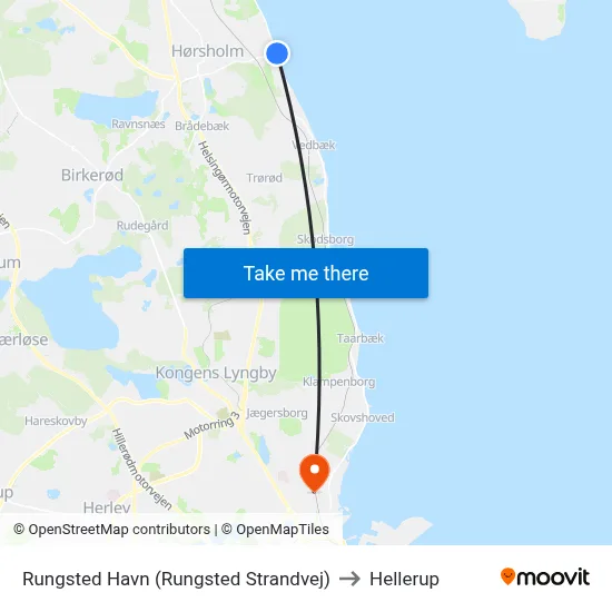 Rungsted Havn (Rungsted Strandvej) to Hellerup map