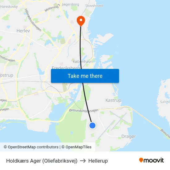Holdkærs Ager (Oliefabriksvej) to Hellerup map