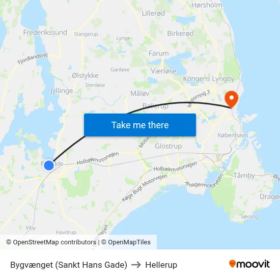 Bygvænget (Sankt Hans Gade) to Hellerup map