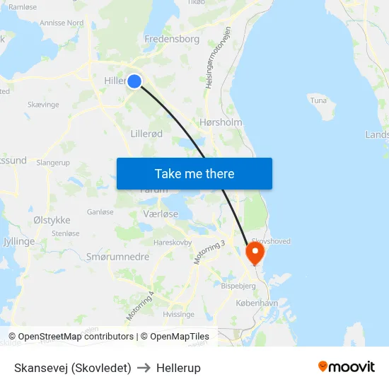 Skansevej (Skovledet) to Hellerup map
