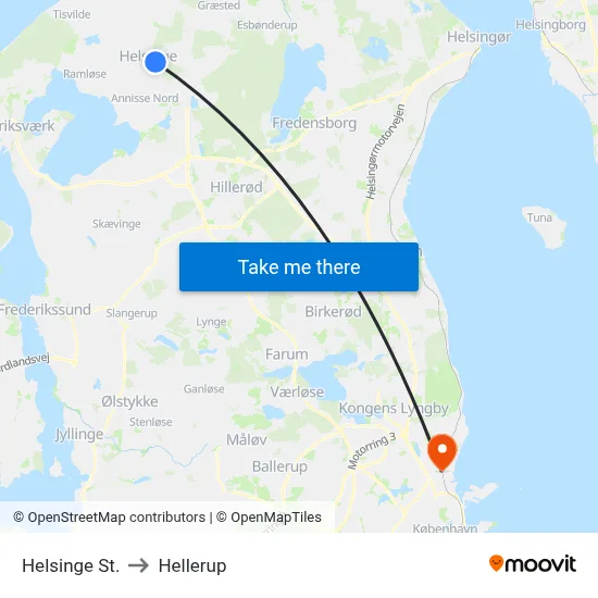 Helsinge St. to Hellerup map