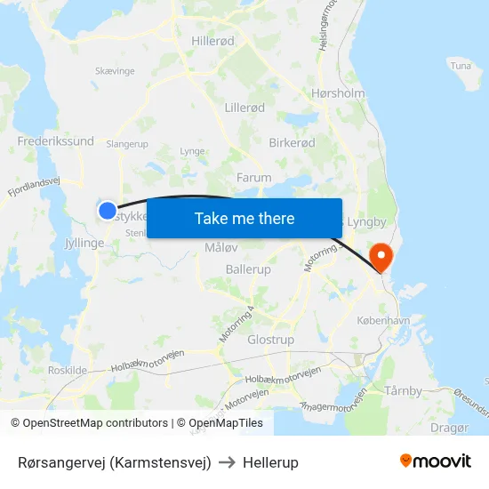 Rørsangervej (Karmstensvej) to Hellerup map