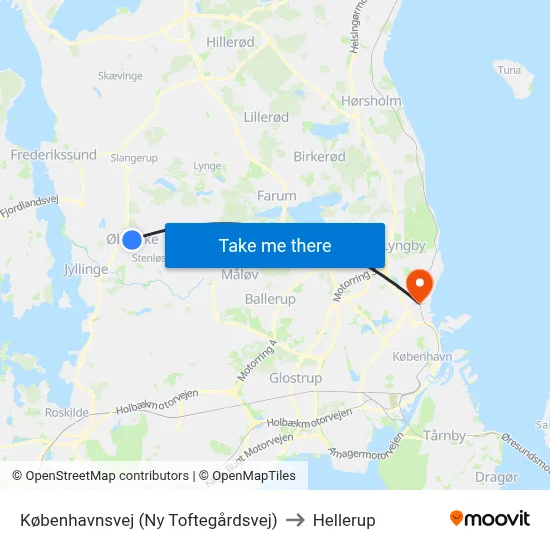 Københavnsvej (Ny Toftegårdsvej) to Hellerup map