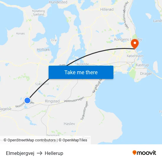 Elmebjergvej to Hellerup map