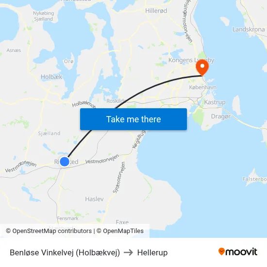Benløse Vinkelvej (Holbækvej) to Hellerup map