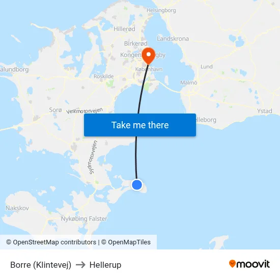 Borre (Klintevej) to Hellerup map