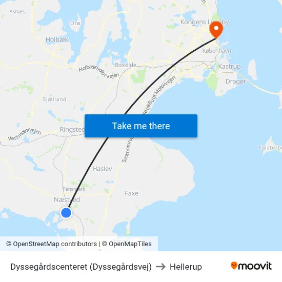 Dyssegårdscenteret (Dyssegårdsvej) to Hellerup map