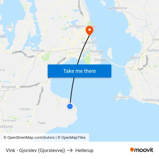 Vink - Gjorslev (Gjorslevvej) to Hellerup map