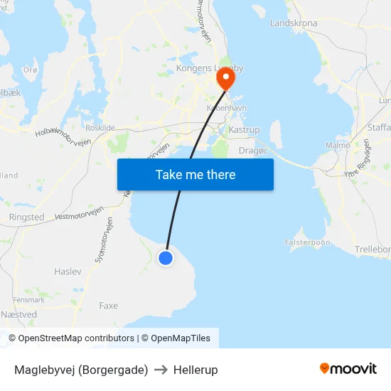 Maglebyvej (Borgergade) to Hellerup map