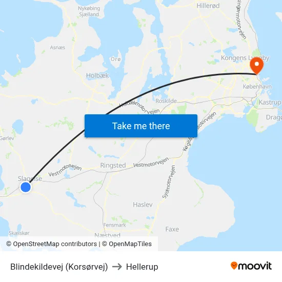 Blindekildevej (Korsørvej) to Hellerup map